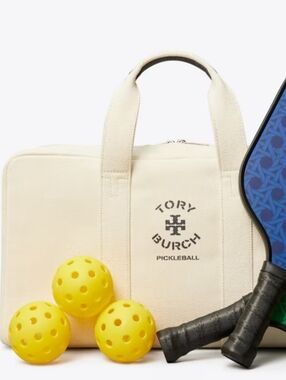 Tory Burch Bag Complete Summer Game Pickleball Paddle Set Yellow Sport Balls